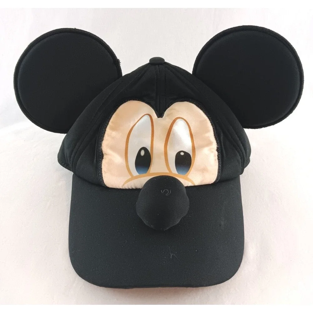 Disney on Ice Mickey Mouse Face Ears Hat Cap Junior Black Boys Baseball Hat